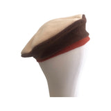 Brown and Beige Vintage Style Fashion Fleece Beret