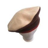 Brown and Beige Vintage Style Fashion Fleece Beret