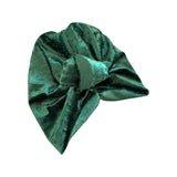 Green Crushed Velvet Hair Turban Head Wrap