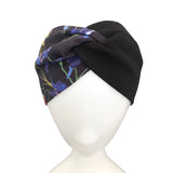 Twisted Headband Women Black Cotton Jersey Headband