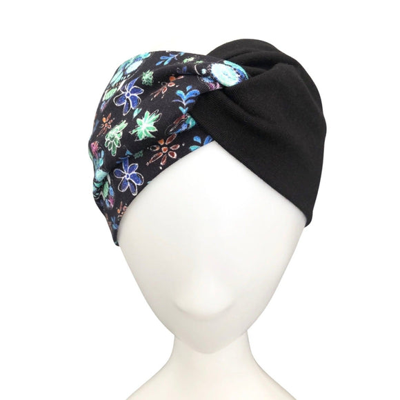 Goth Skull Print Black Headband