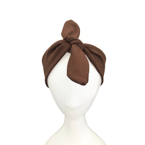 Brown Vintage Style Top Knot Headband for Women