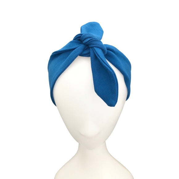 Blue Hair Scarf Bandana Rockabilly Headband for Adults