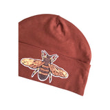 Brown Embellished Bumble Bee Beanie Hat for Women
