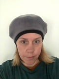 Grey Soft Fleece Floppy Women's Beret for Her